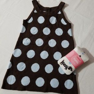Gymboree Girls Best Friend 2T sweater Dress & 12-24 month tights spot NWT